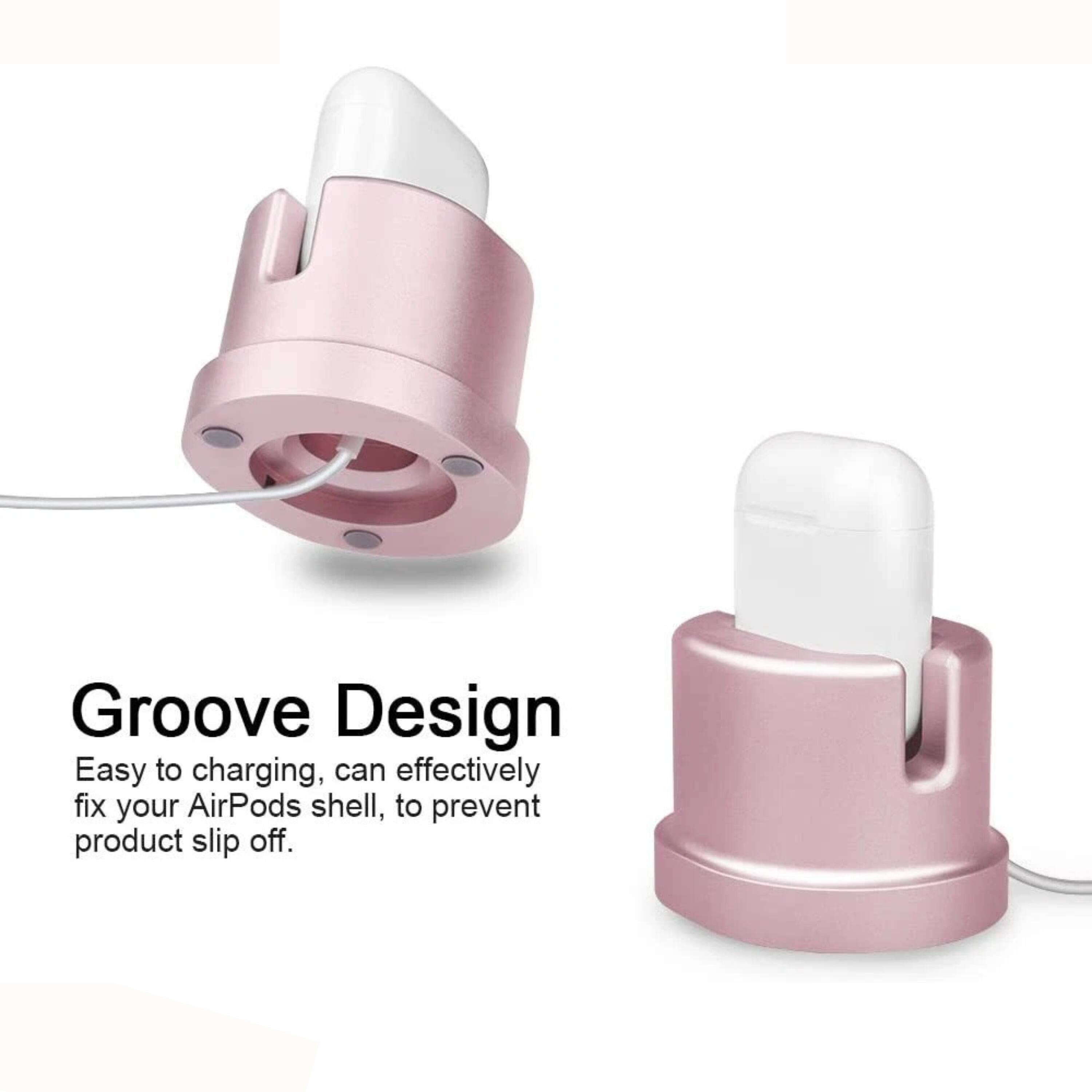 Groove Design  
Easy to charging, can effectively fix your AirPods shell, to prevent product slip off.
