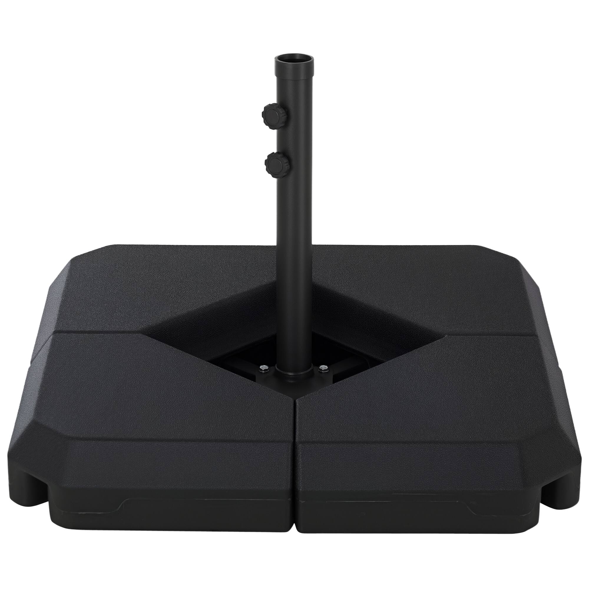 Front. Outsunny - 4-Piece Outdoor Patio Offset Umbrella Base Stand Weight Holder w/ Cross Base for Powerful Support - Black.