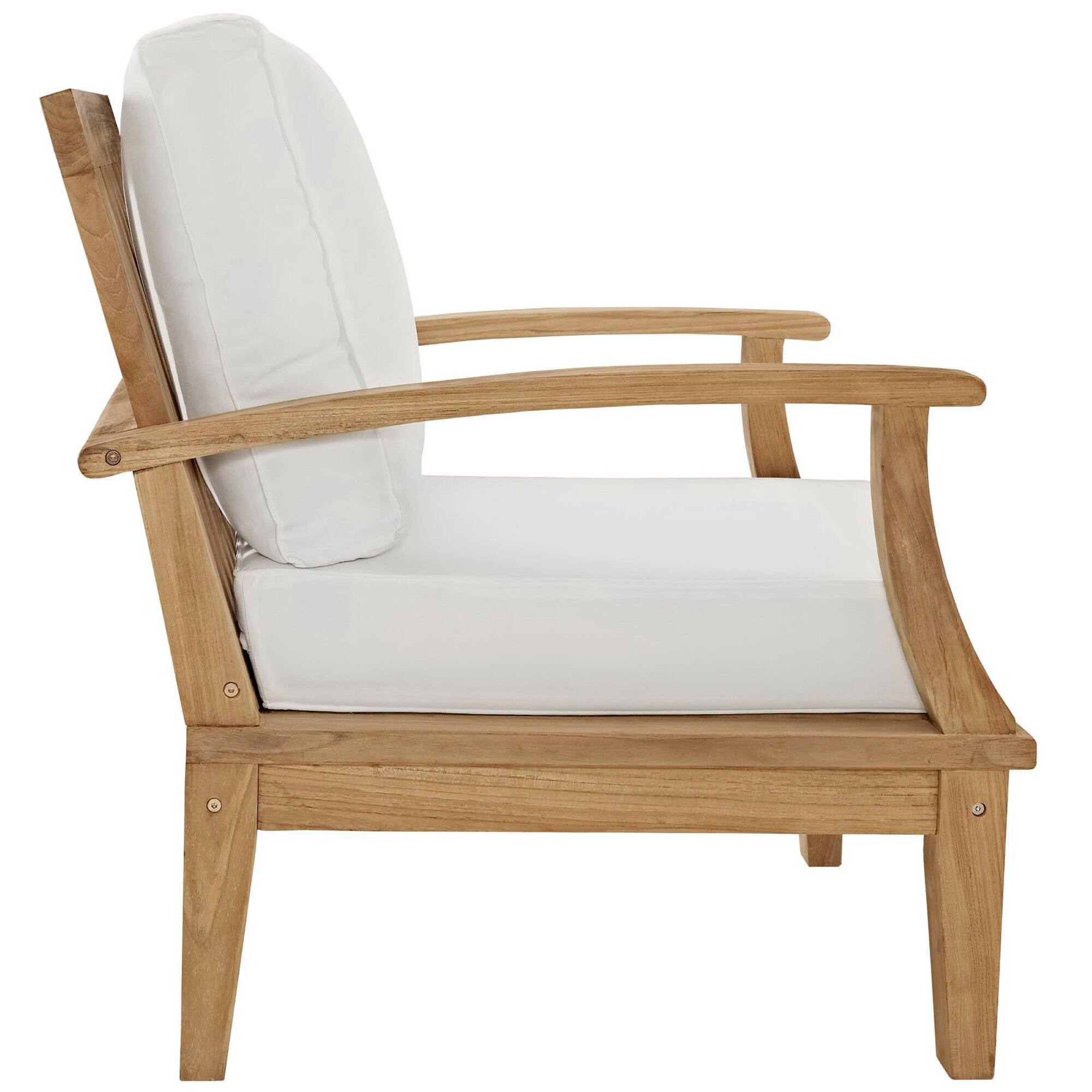 Left. Modway - Marina 3-Piece Outdoor Teak Patio Set - Natural White.