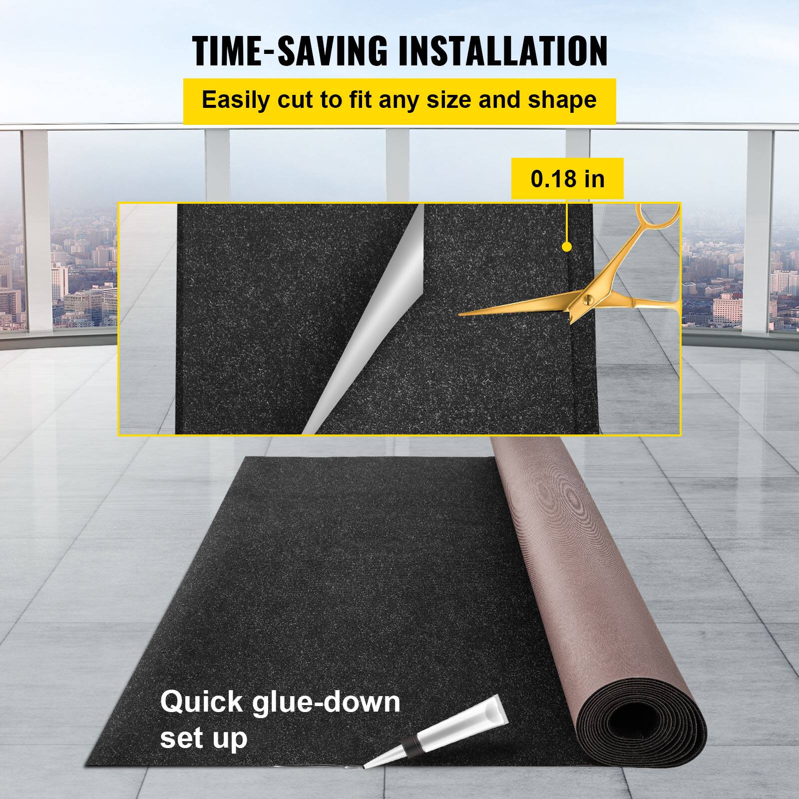 TIME-SAVING INSTALLATION

Easily cut to fit any size and shape

0.18 in

Quick glue-down set up