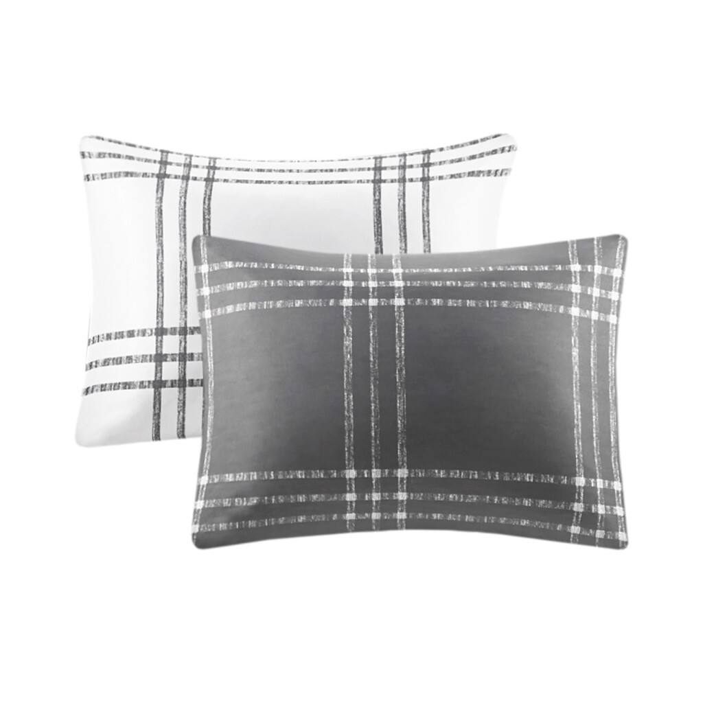 Alt View 4. Gracie Mills - Gracie Mills Merryn Reversible Plaid Comforter Set - White/Gray.