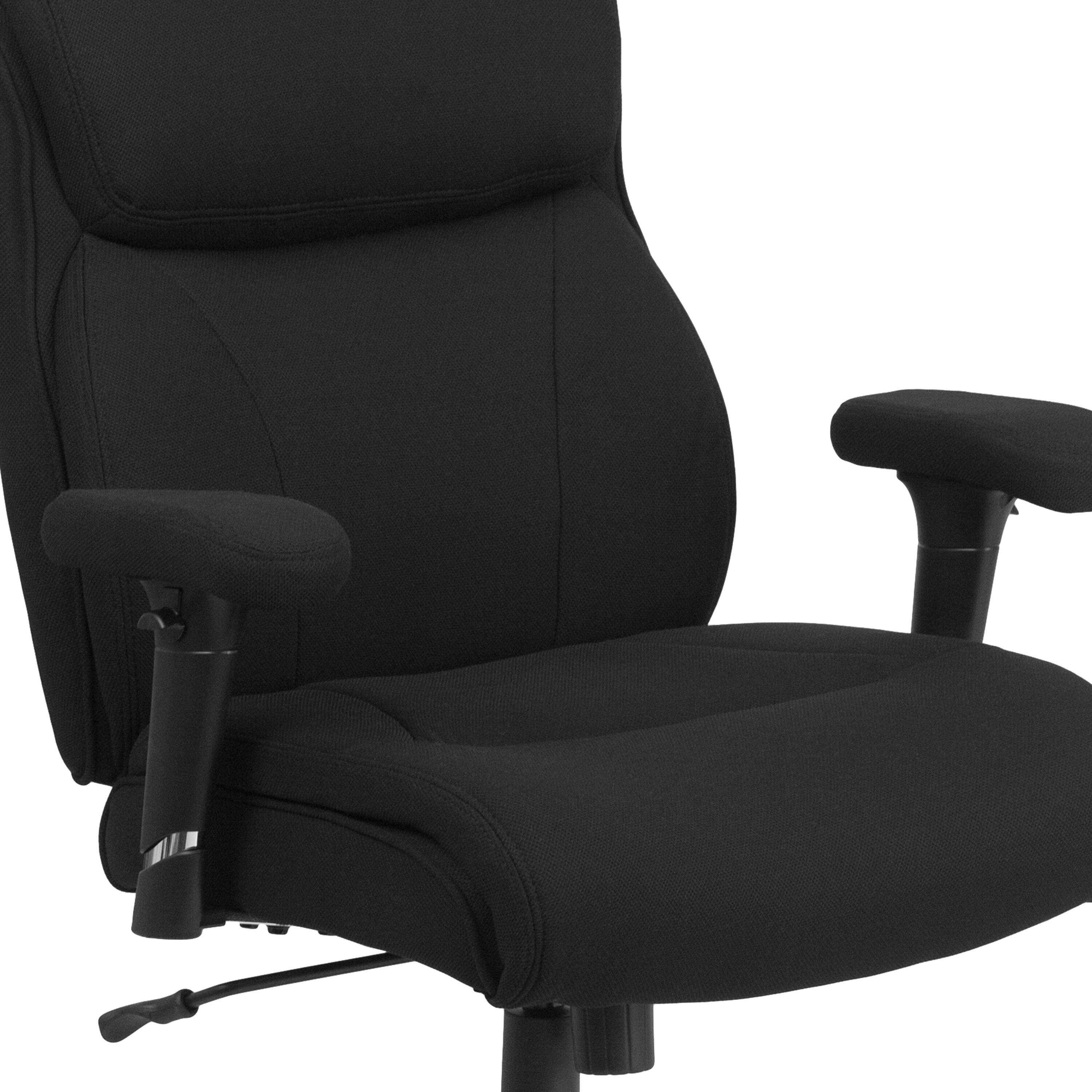 Alt View 8. Emma + Oliver - 400 lb. Big & Tall Mid-Back Swivel Clean Line Stitch Ergonomic Task Office Chair - Black Fabric.