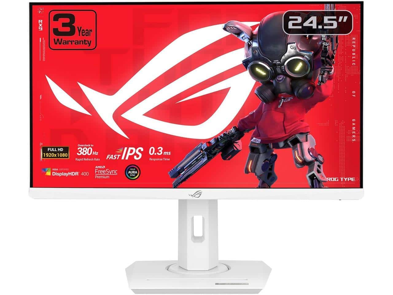 ASUS - ROG Strix 24" 380Hz IPS 1ms FreeSync/G-SYNC HDR400 Monitor w/ Adjustable Stand XG259QNG-W - White