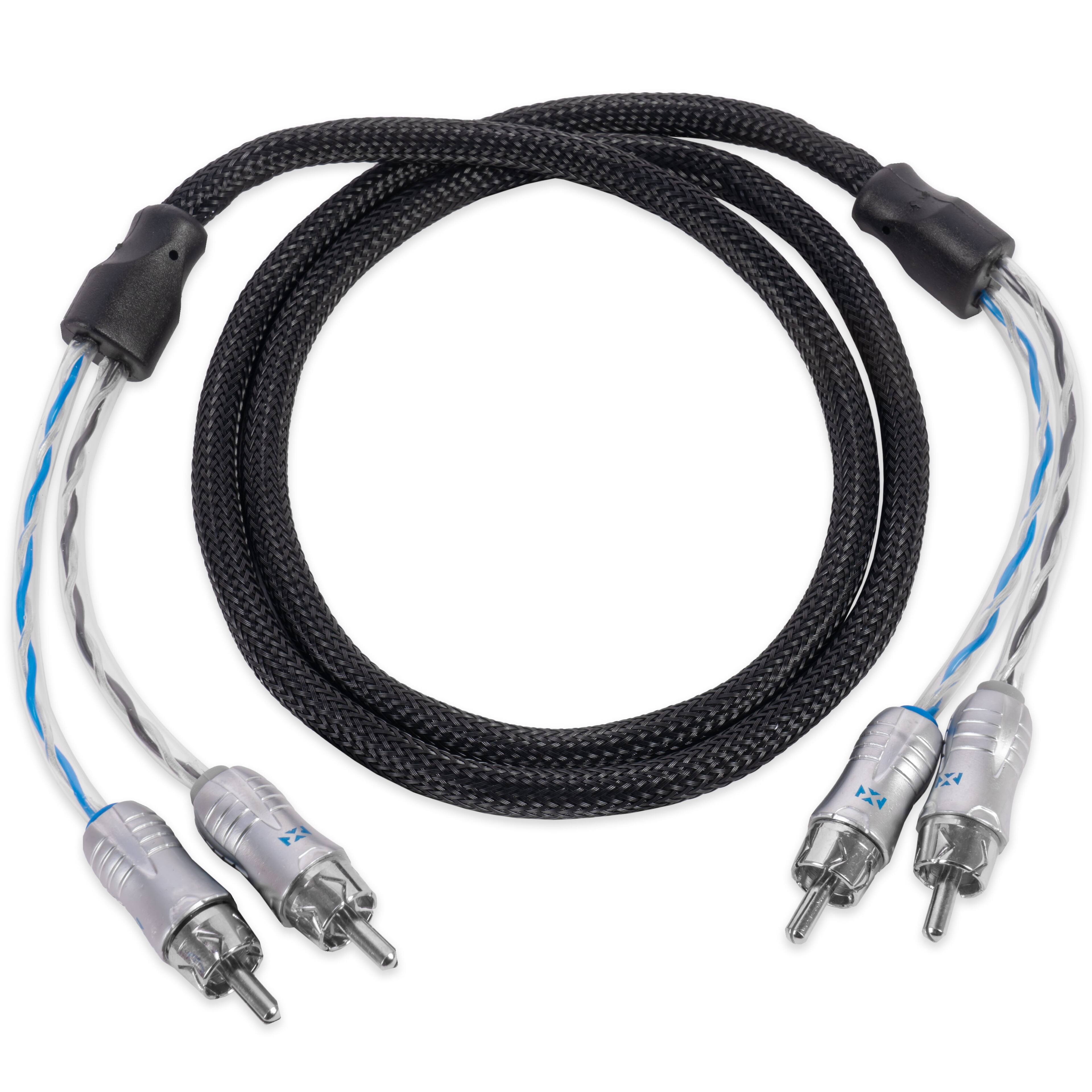 Front. NVX - XIX21 3.28 ft (1 Meter) Oxygen Free Copper 2-Channel Double Twisted Pair X-Series Car Audio RCA Audio Interconnect Cable.