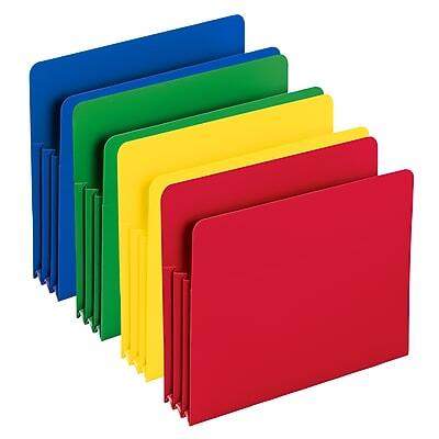 Alt View 2. Smead -  Heavy Duty Poly File Pockets, 3-1/2" Expansion, Letter Size, Assorted Colors, 4/Box  - Assorted Colors.