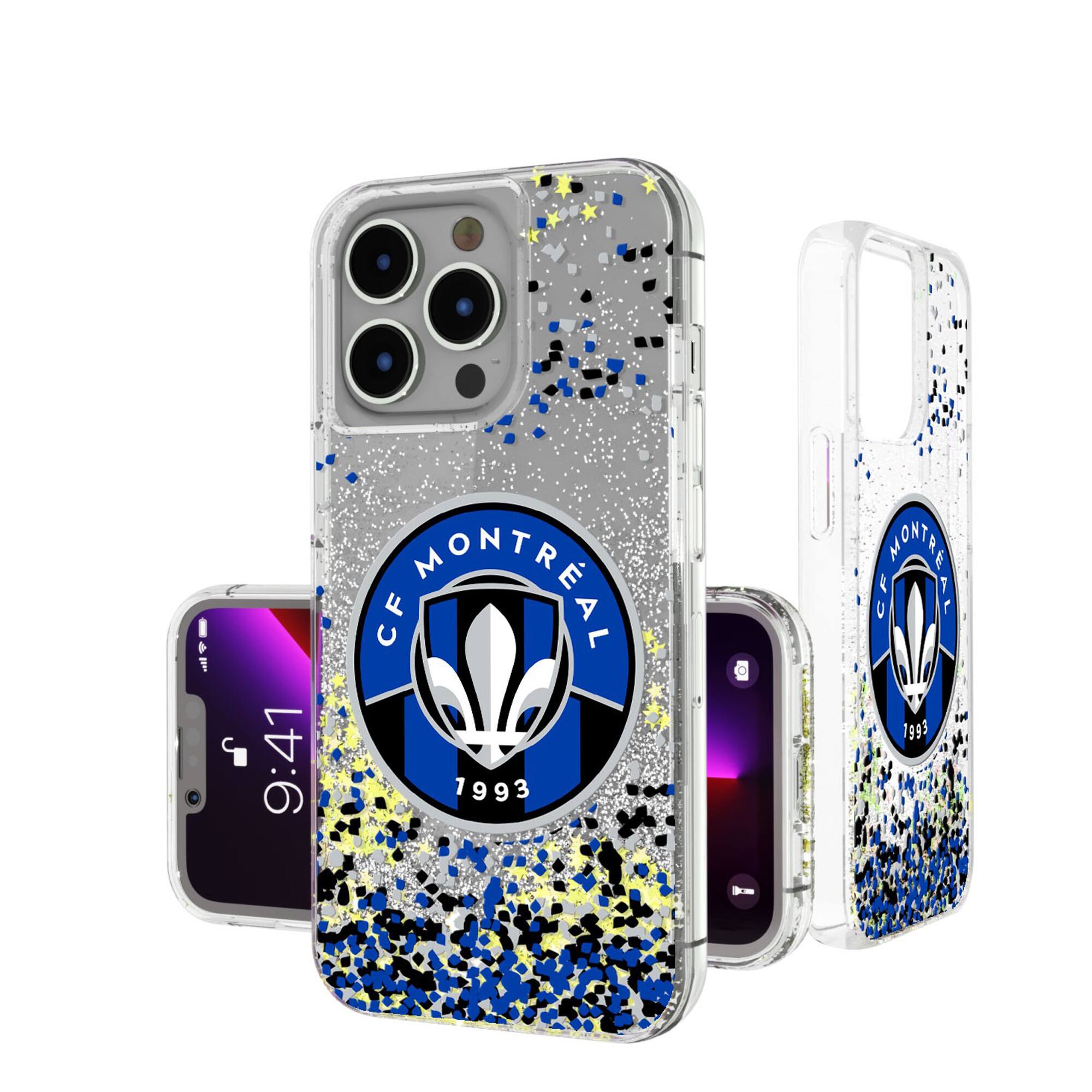 Keyscaper - MLS - CF Montreal iPhone Glitter Case with Confetti Design - 13 Pro - Multicolor