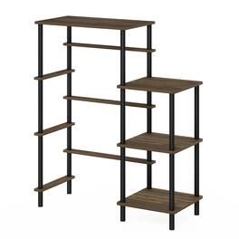 Furinno - Turn-N-Tube Toolless Kitchen Storage Shelf Tall - Columbia Walnut/Black