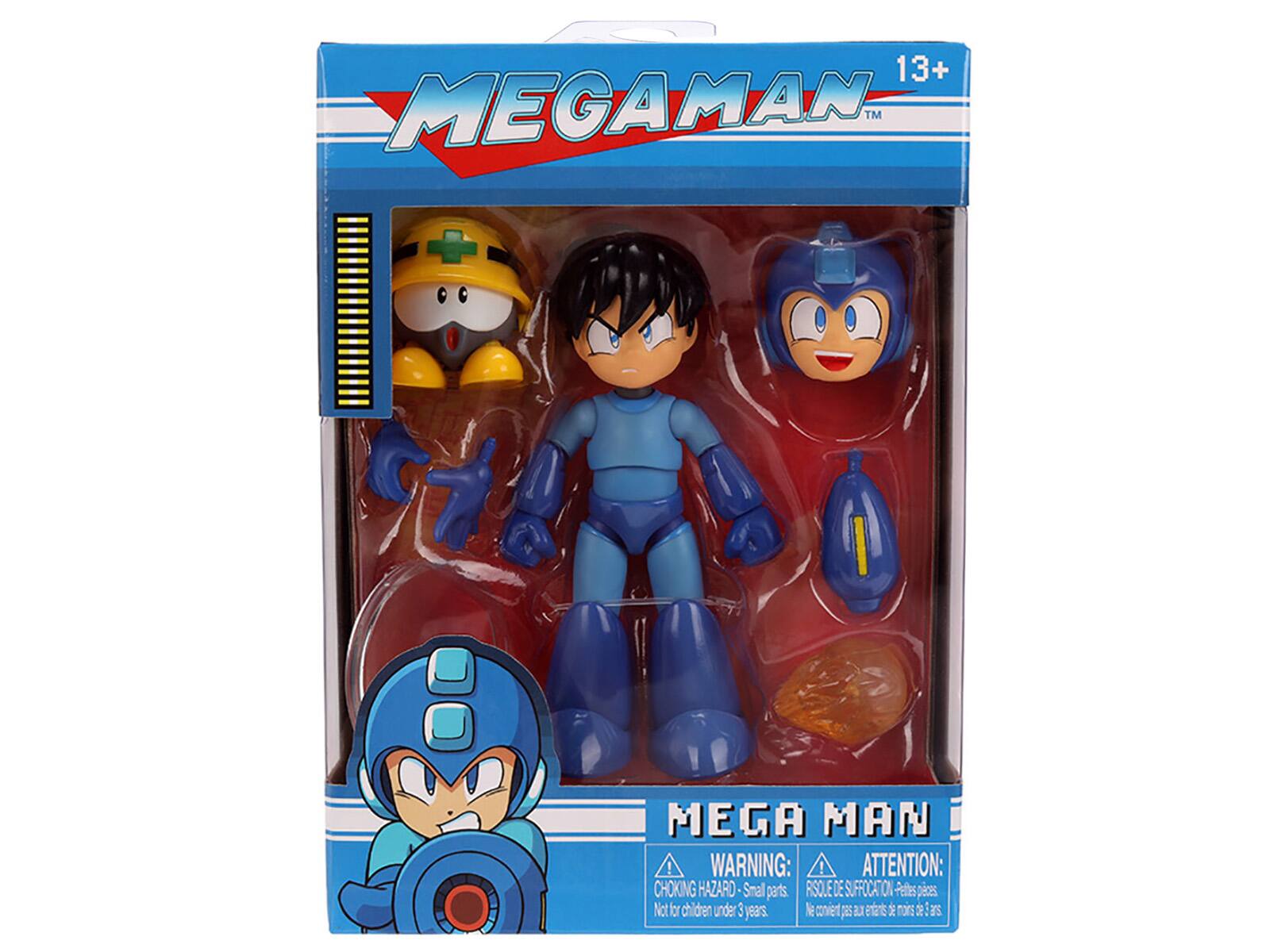 Mega Man 4.5" Moveable Figure (Deluxe Version) with Accessories and Alternate Head and Hands "Mega Man" (1987)