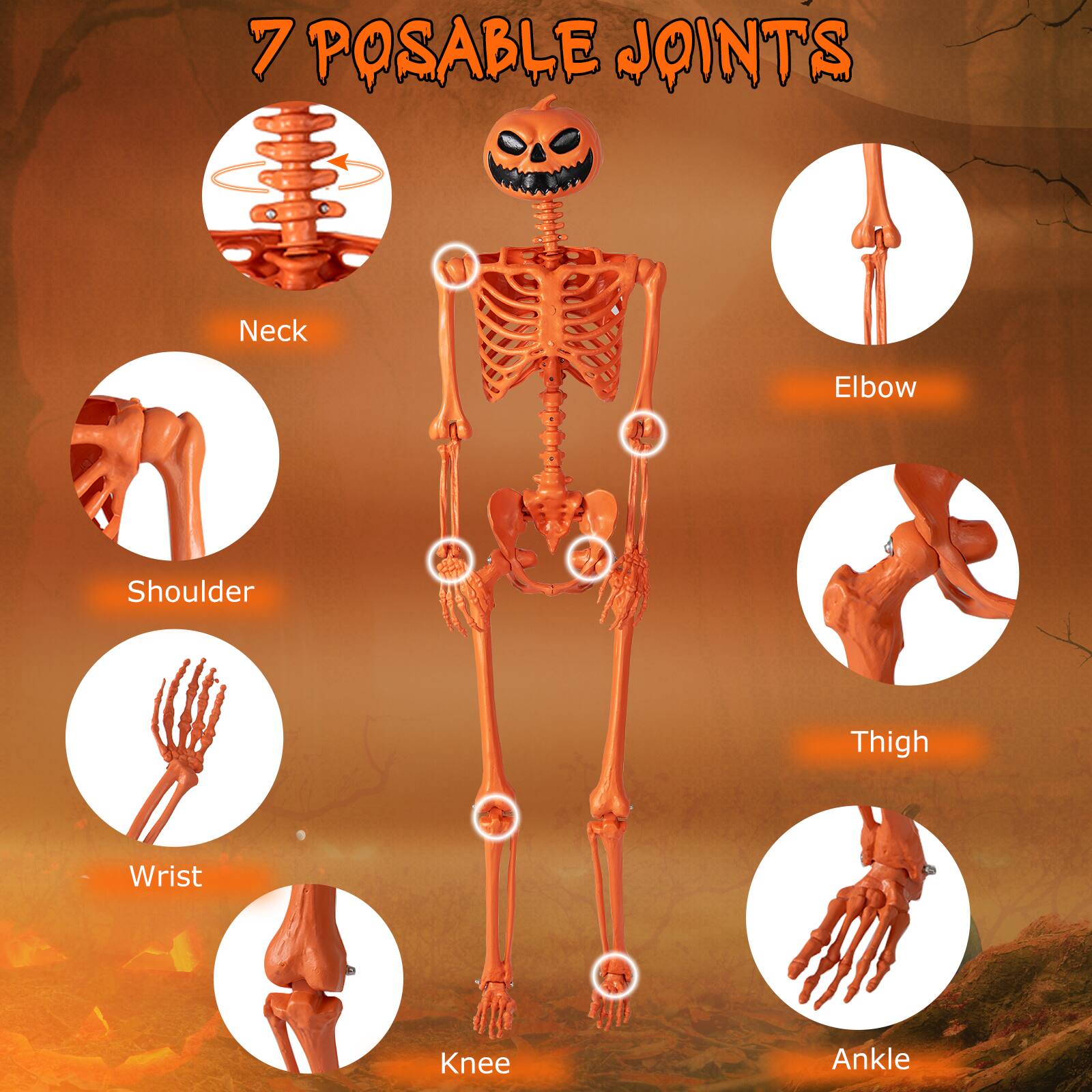 7 POSABLE JOINTS

- Neck
- Elbow
- Shoulder
- Thigh
- Wrist
- Knee
- Ankle