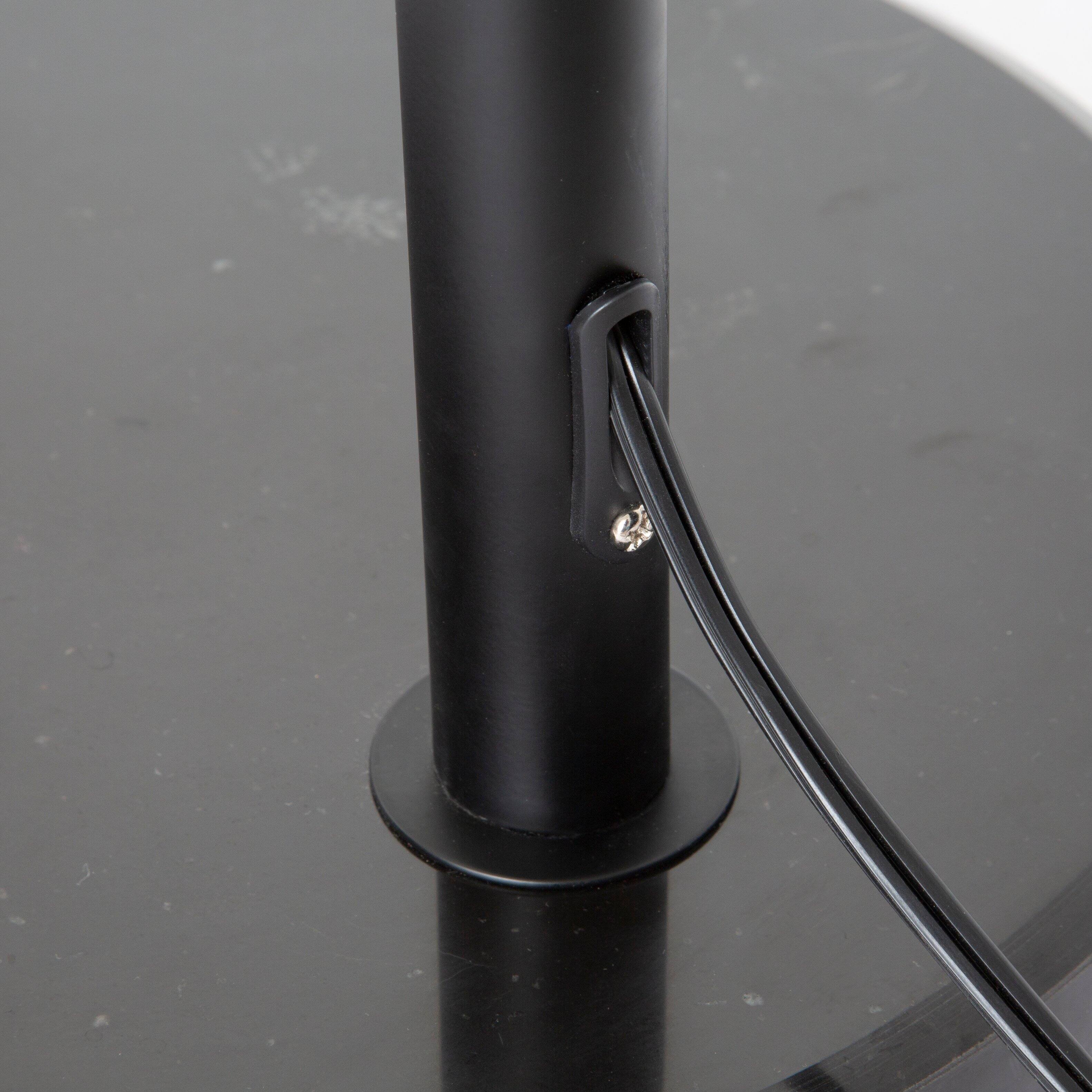 Alt View 7. FC Design - FC Design Modern 81" Tall Standing Adjustable Arched Floor Lamp with Double Drum Shade and Marble Base - Black - Black.