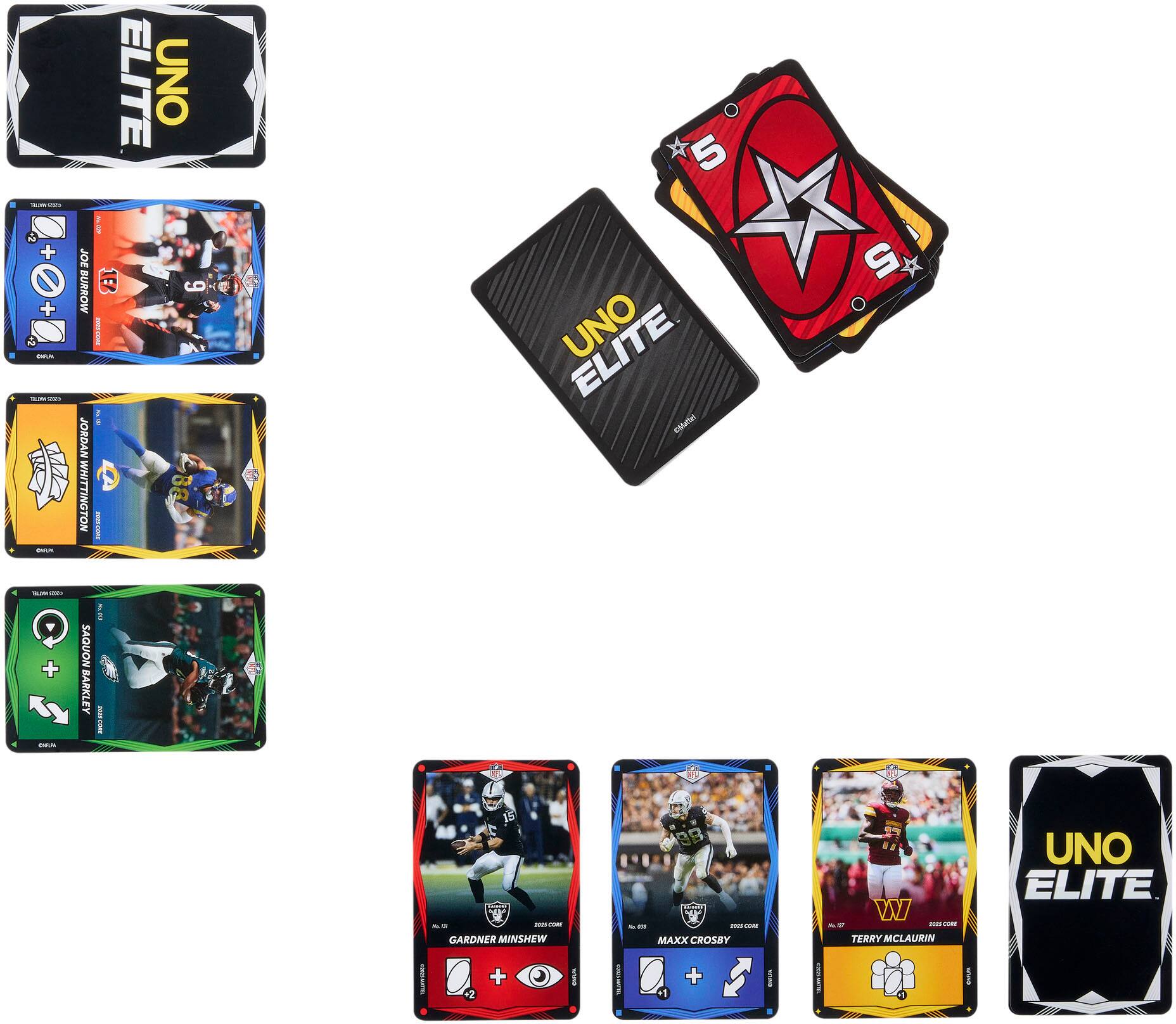 - -.. 4 + + - - I I -- - + - so BURROW JORDANWHITTINGTON SAQUON ARKLEY I I I I E- I ELITE UNO 5 V 5 ELITE catahe - - 1 - GARDNER MINSHEW 38 Fnee - - -  MAXX CROSBY W - - TERRY MCLAURIN UNO ELITE -2 + +5 + I