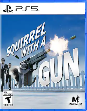 PS5 I'm a Squirrel with a Gun. Adolescents. T for Mature. ESRB. Maximum Entertainment. - T (Teen 13+)