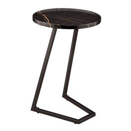 Danya B - Addison Couch-Side Accent C-Table - Black Marble/Black