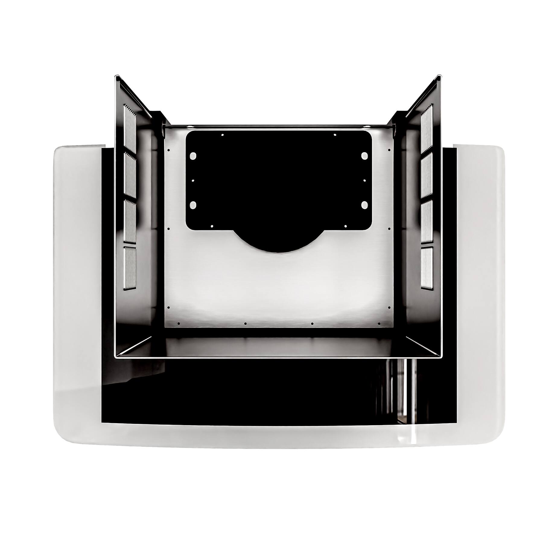 Back. Onefly - 30 inches - Ducted - Wall Mount Range Hood - silver.