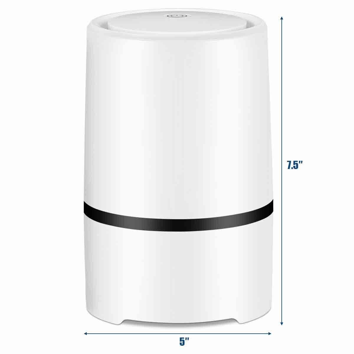 Alt View 2. Ecooso - Mini 3-in-1 Ionic Air Purifier, Portable Air Cleaner for Bedroom, Office and Travel Use - White.