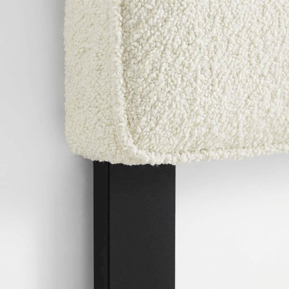 Alt View 1. FurniFact - Boucle Fabric Full Headboard with Soft Textured Upholstery and Durable Build - Beige.
