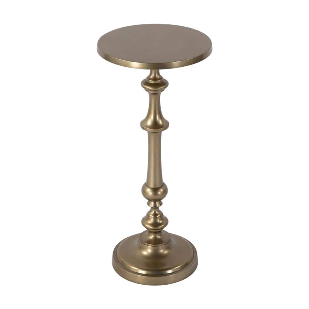 Butler Specialty - Bartel 10.25 in. W Round Metal Pedestal Base End Table - Antique Gold price history on PriceWatchPro