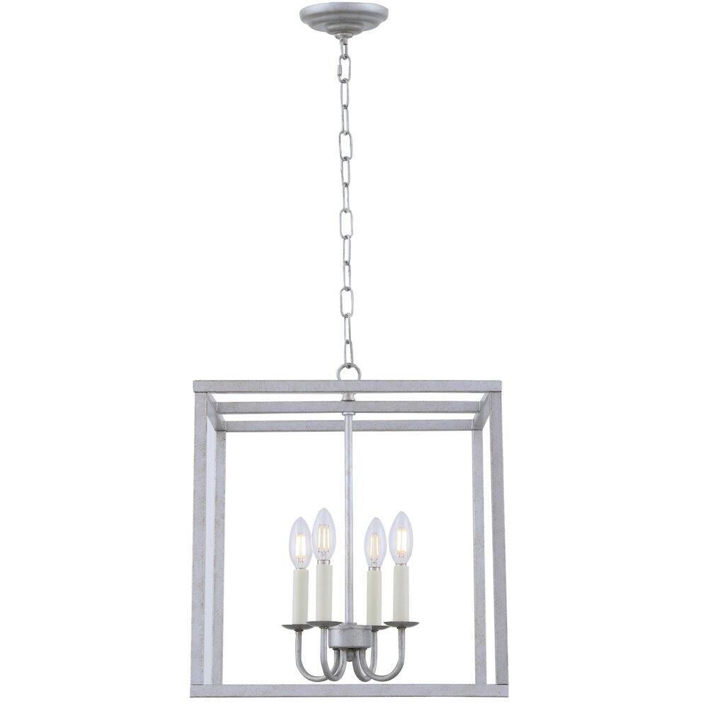 Alt View 6. Living District - Eclipse 4 Light Vintage Silver Pendant - Vintage Silver.
