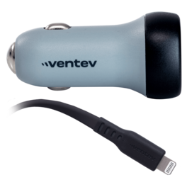 Ventev - 30W ULTRAFAST USB-C Universal Car Charger and USB-C to Apple Lightning Cable - Gray