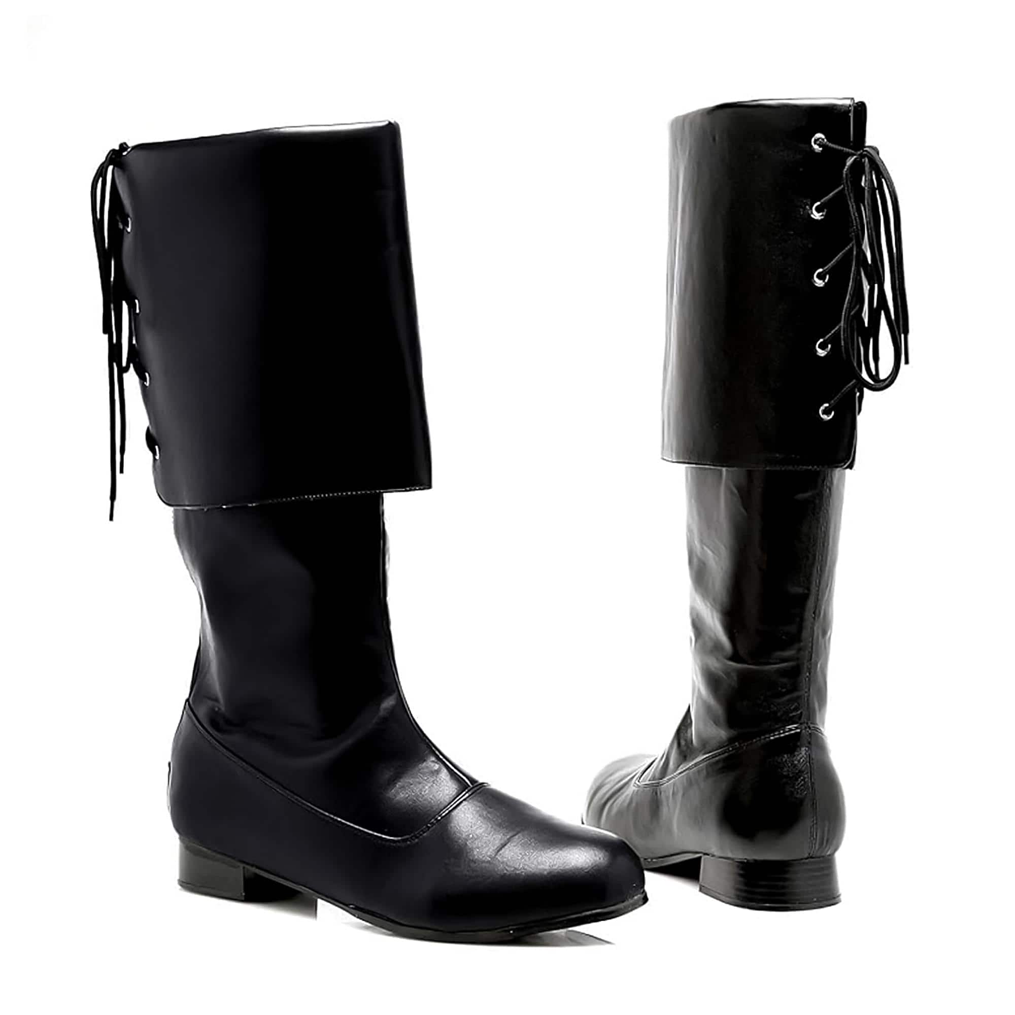 Ellie Shoes - Sparrow Pirate Mens Costume Boots Size Large 12-13 - Black