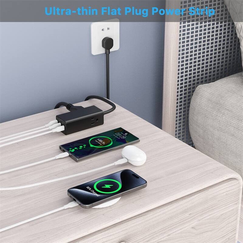 Ultra-thin Flat Plug Power Strip 185.5, 08:08 80% W