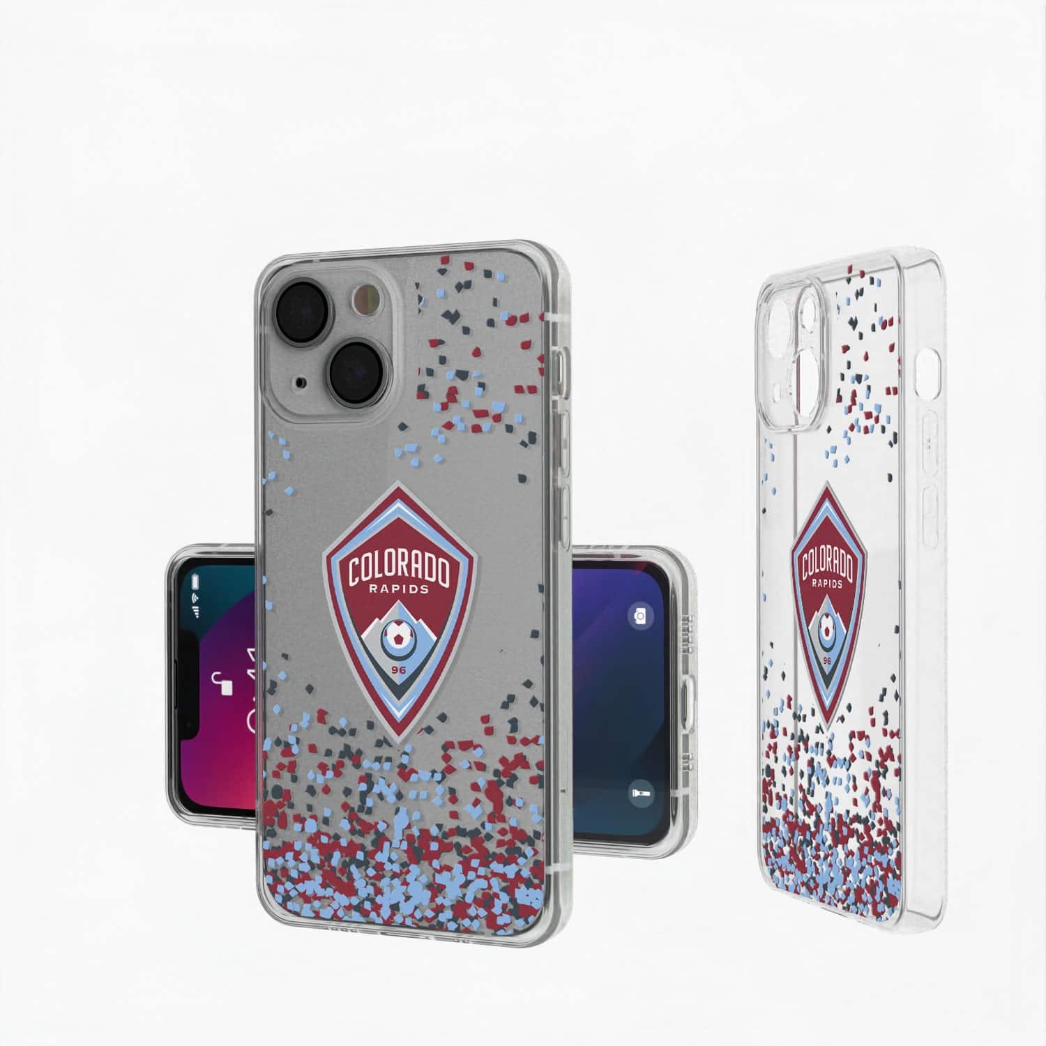 Keyscaper - MLS - Colorado Rapids iPhone Confetti Design Clear Case - 14 Plus - Multicolor