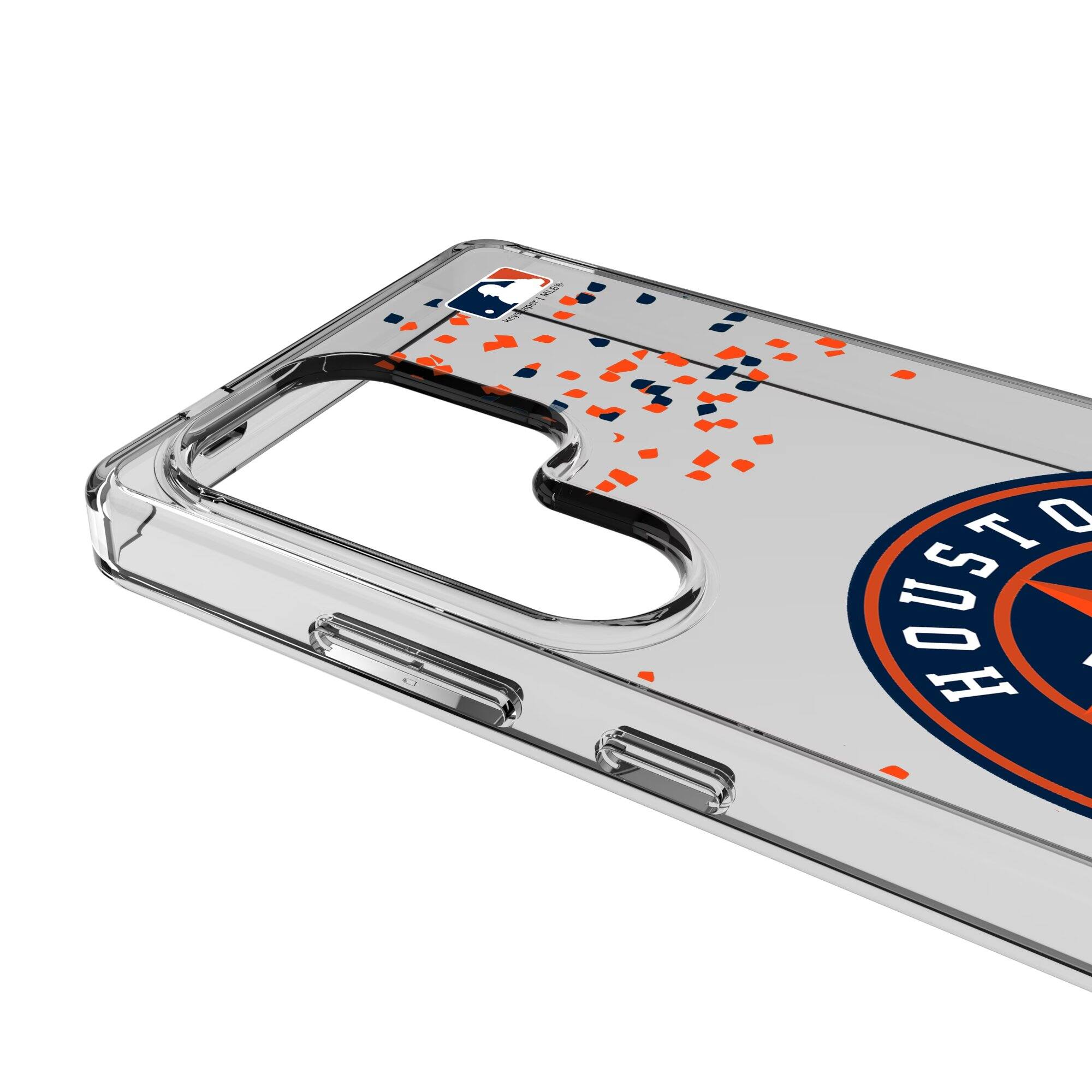 Alt View 2. Keyscaper - Houston Astros Galaxy S8 Confetti Design Clear Case - S23 Ultra - Multicolor.