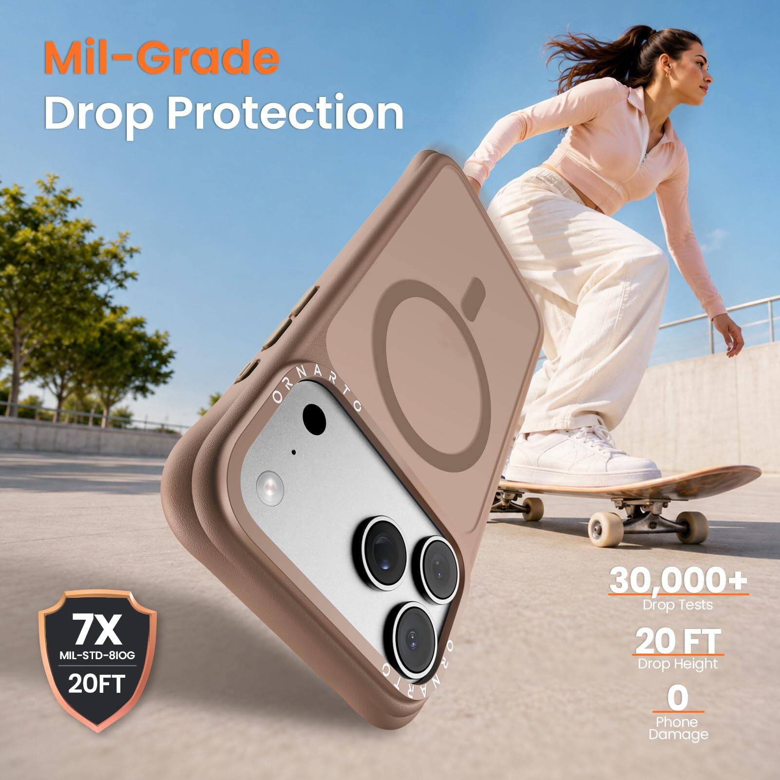 Mil-Grade Drop Protection

7X MIL-STD-810G 20FT

30,000+ Drop Tests

20 FT Drop Height

0 Phone Damage