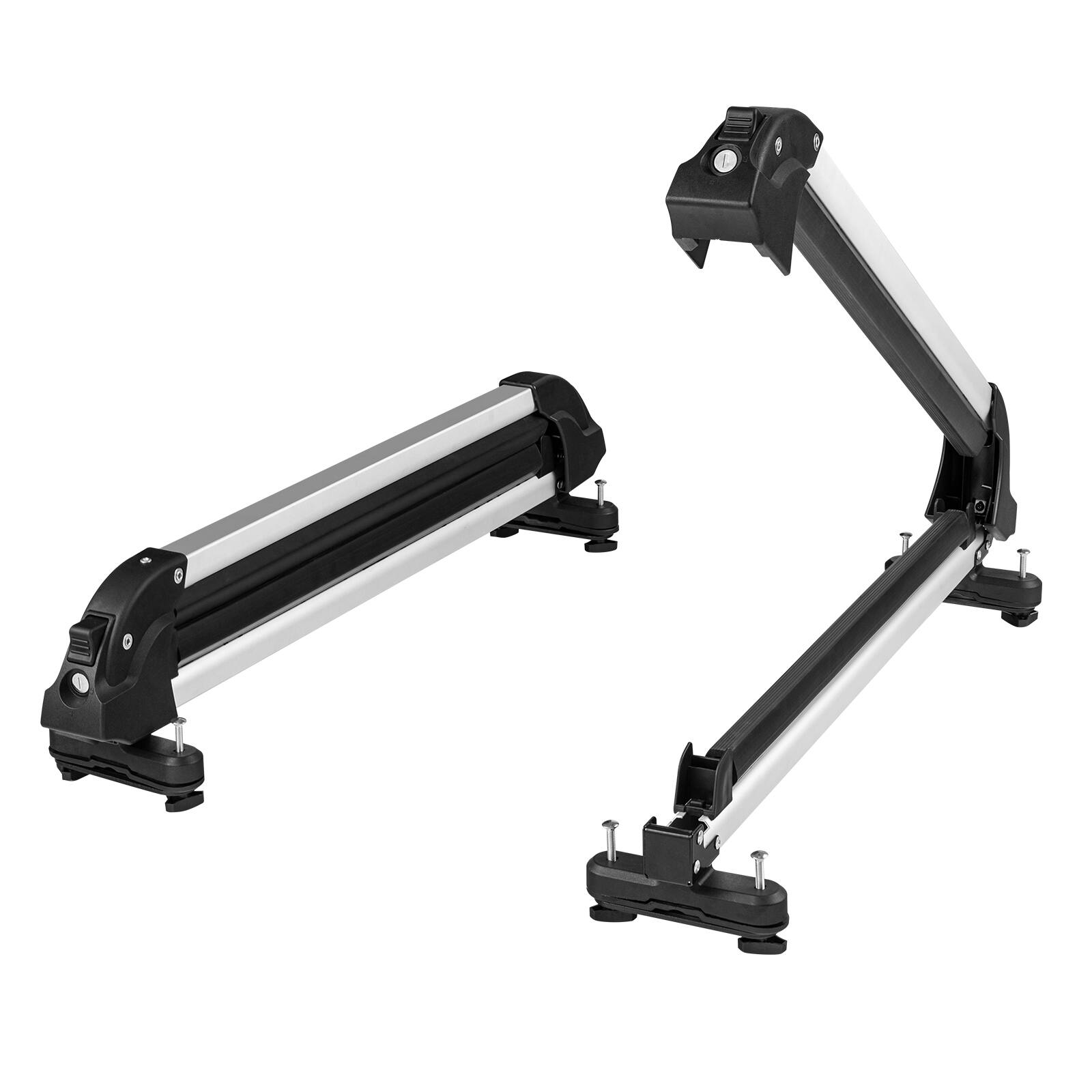 Alt View 5. VEVOR - Ski and Snowboard Roof Rack, 31.7-Inch Universal Ski Rack for Car Roof Fit Most Crossbars, Carry up to 6 Pairs of Skis - Black + White.