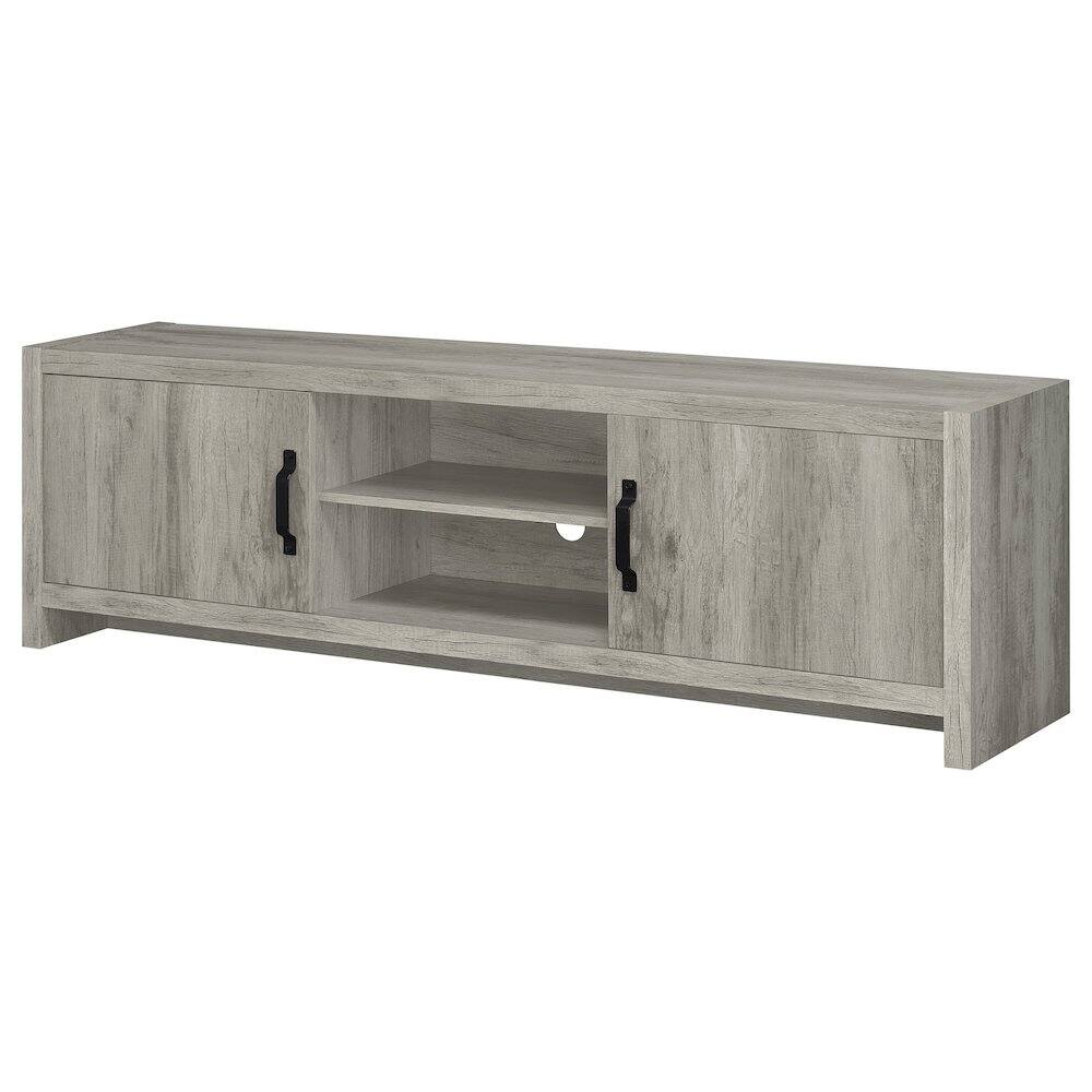 Alt View 5. Coaster Co. of America - Burke 2-door Engineered Wood 71" TV Stand Grey Driftwood - Brown.