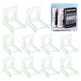 Unique Bargains - 10pcs Book Display Stands, 2" Adjustable Display Holder Mini Clear Easel Collector Stand for Comics, Magazines, DVDs