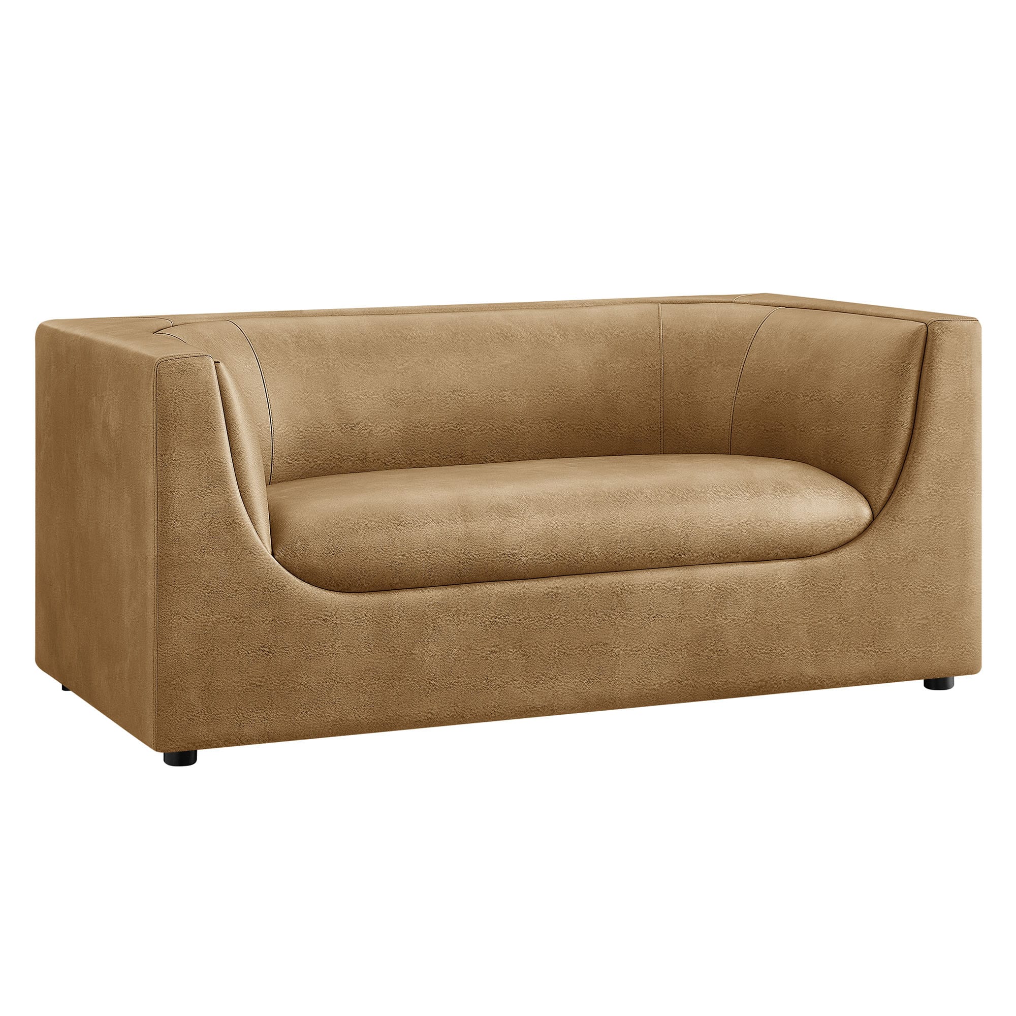 "Hilda 67"" Curved Back Vegan Leather Loveseat by Modway - Toast" price history on PriceWatchPro
