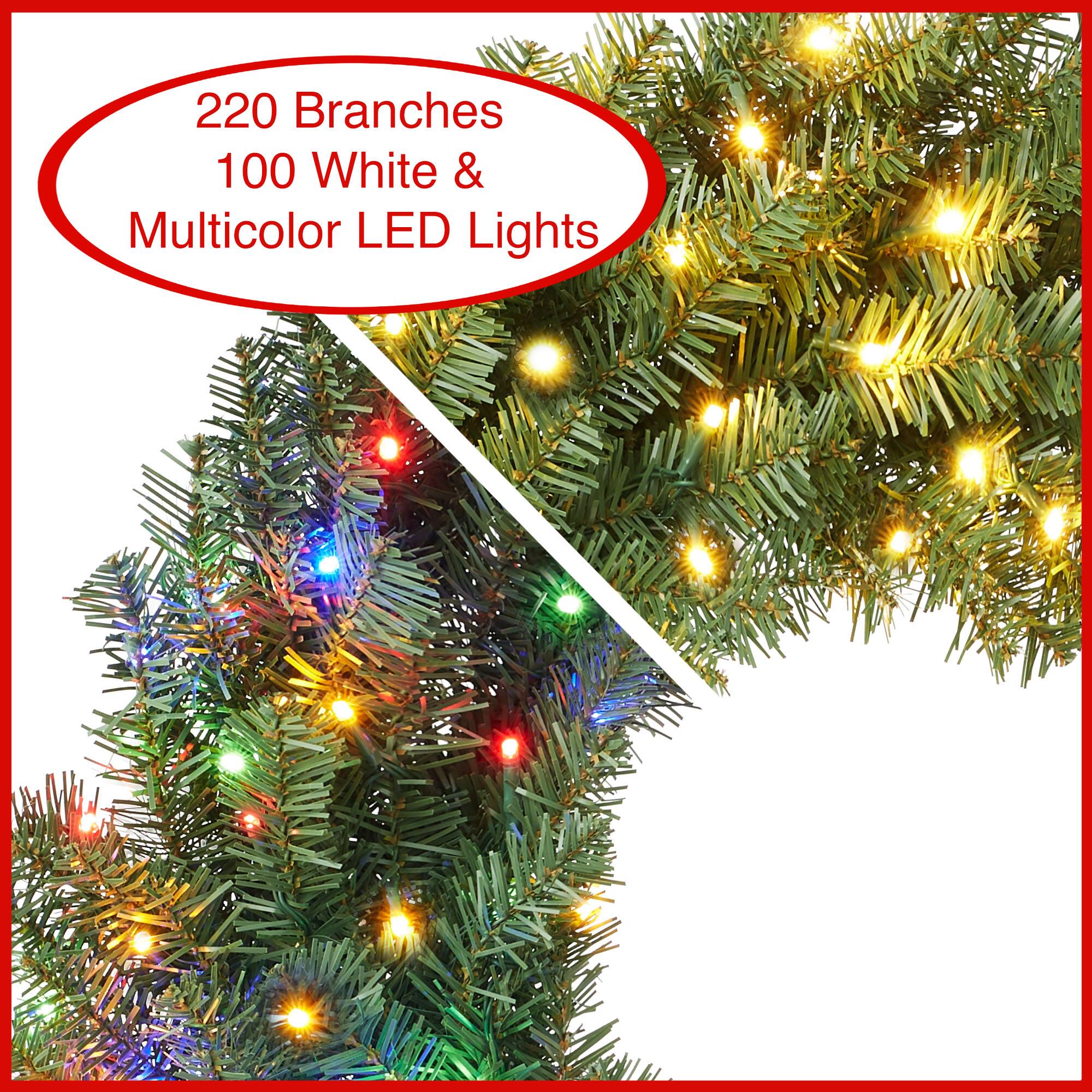 220 Branches  
100 White & Multicolor LED Lights