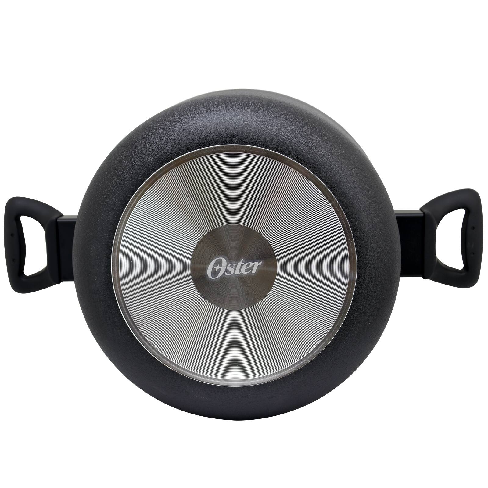 Alt View 1. Oster - Oster Ashford 6 Quart Aluminum Dutch Oven with Tempered Glass Lid in Black - Black.