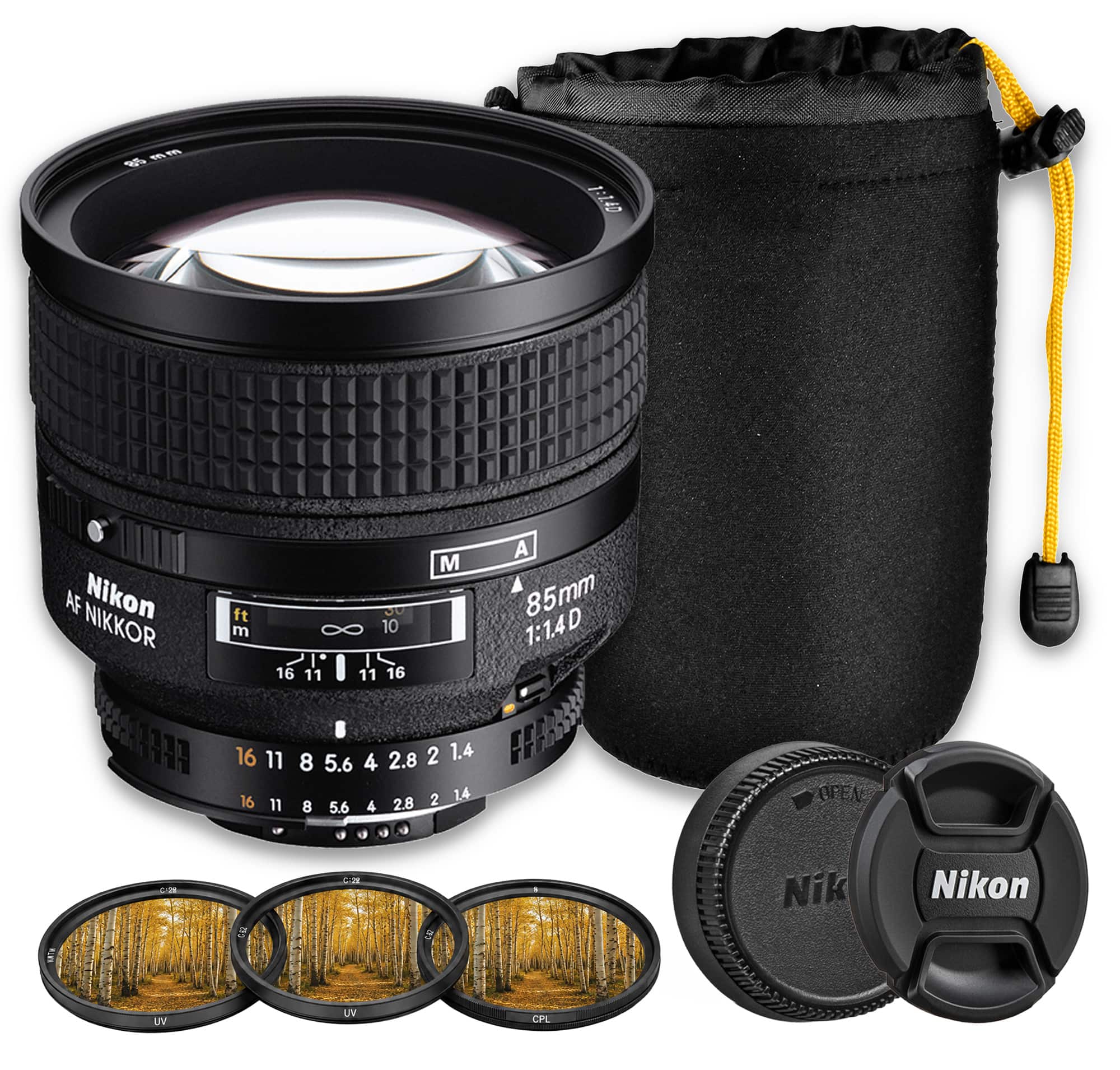 Nikon - 85mm f/1.4D Portrait Lens for DSLR Camera Bundle