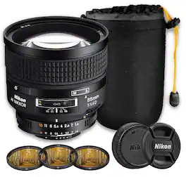 Nikon - 85mm f/1.4D Portrait Lens for DSLR Camera Bundle