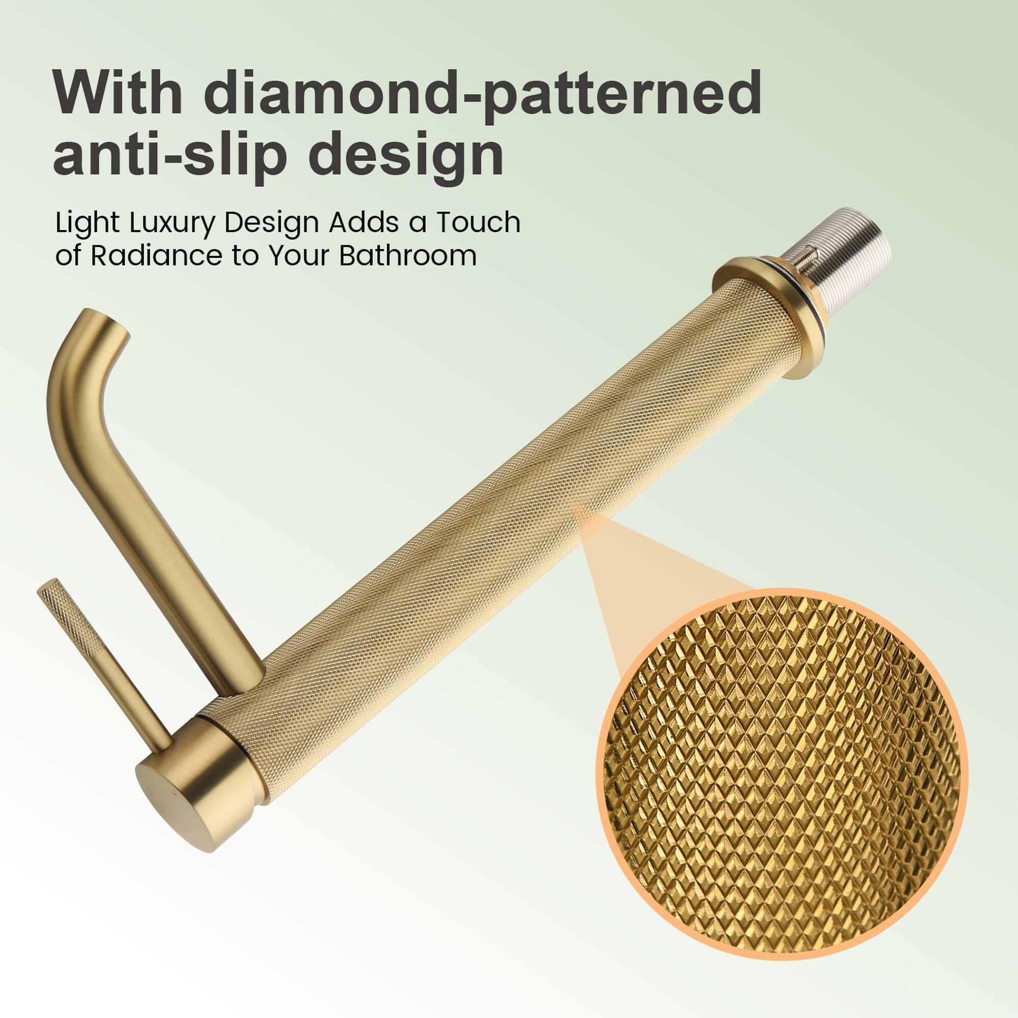 With diamond-patterned anti-slip design

Light Luxury Design Adds a Touch of Radiance to Your Bathroom