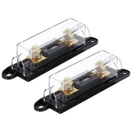 Unique Bargains - 2 Sets 70A 32V ANL Fuse Holder Kit with 70A Fuse, 0/2/4/8 Gauge AWG Inline Fuse Block for Car Audio - Black Gold