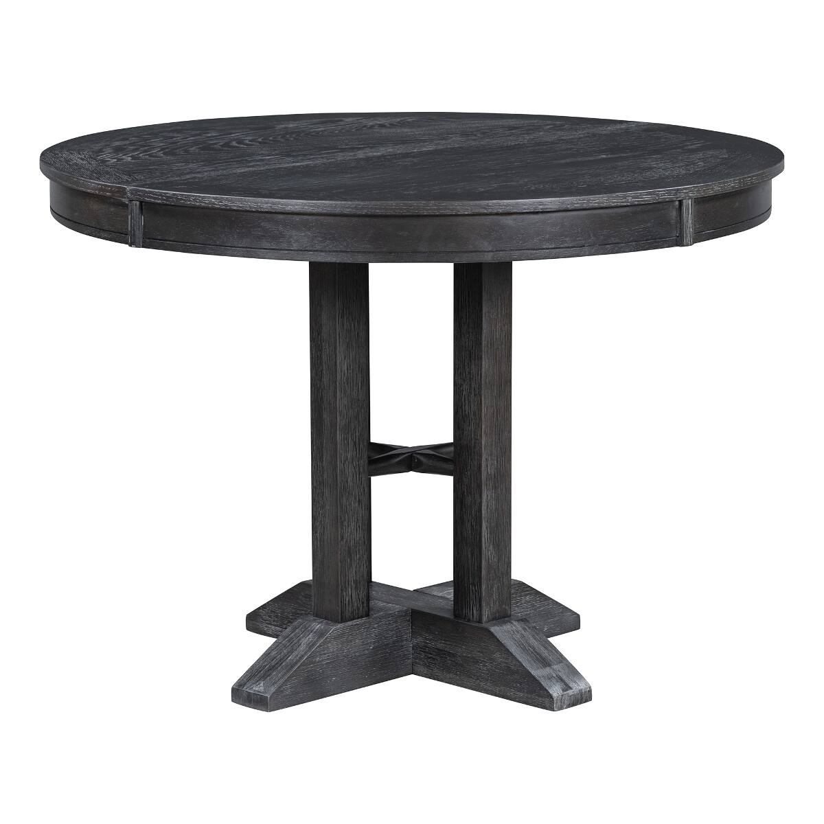 Alt View 6. Loheer - Loheer Black Extendable Dining Table, Round Farmhouse Table for Kitchen and Dining Room - Black.
