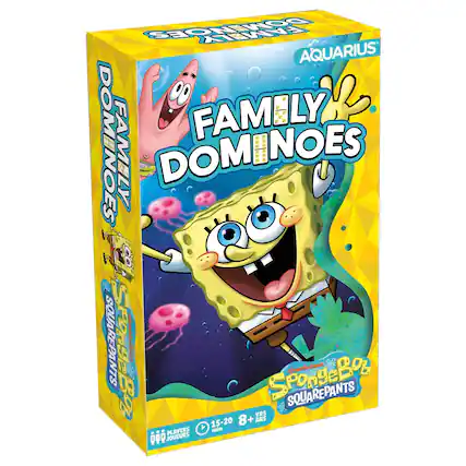 FAMEL AQUARIUS FAMILY DOMINOES FAMILY DOMINOES NOES % SQUAREPANTS SPInSe S onaladar o nicxelodeon BO BZ SPondeBOB SQUAREPANTS PANTS YRS 15-20 8+ + ANS 1 min PLAYERS JOUEURS