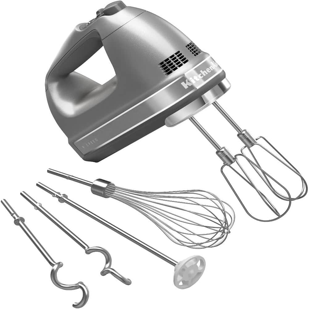 ACJPR - 9-Speed Digital Hand Mixer – Turbo Beater II, Pro Whisk - Contour Silver
