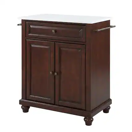 Front. Crosley Furniture - Cambridge Stone Top Portable Kitchen Island/Cart - Mahogany.