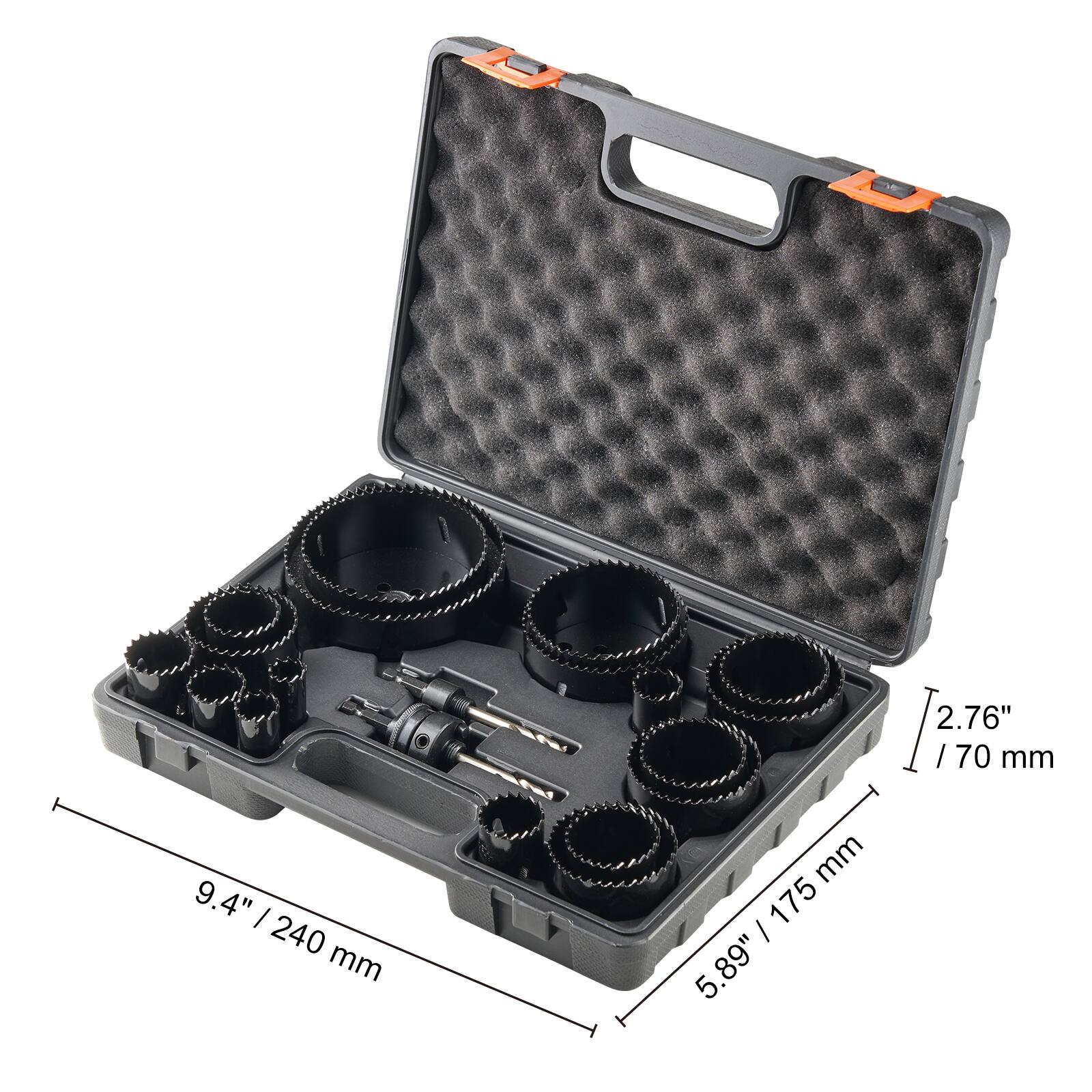 2.76" / 70 mm  
5.89" / 175 mm  
9.4" / 240 mm