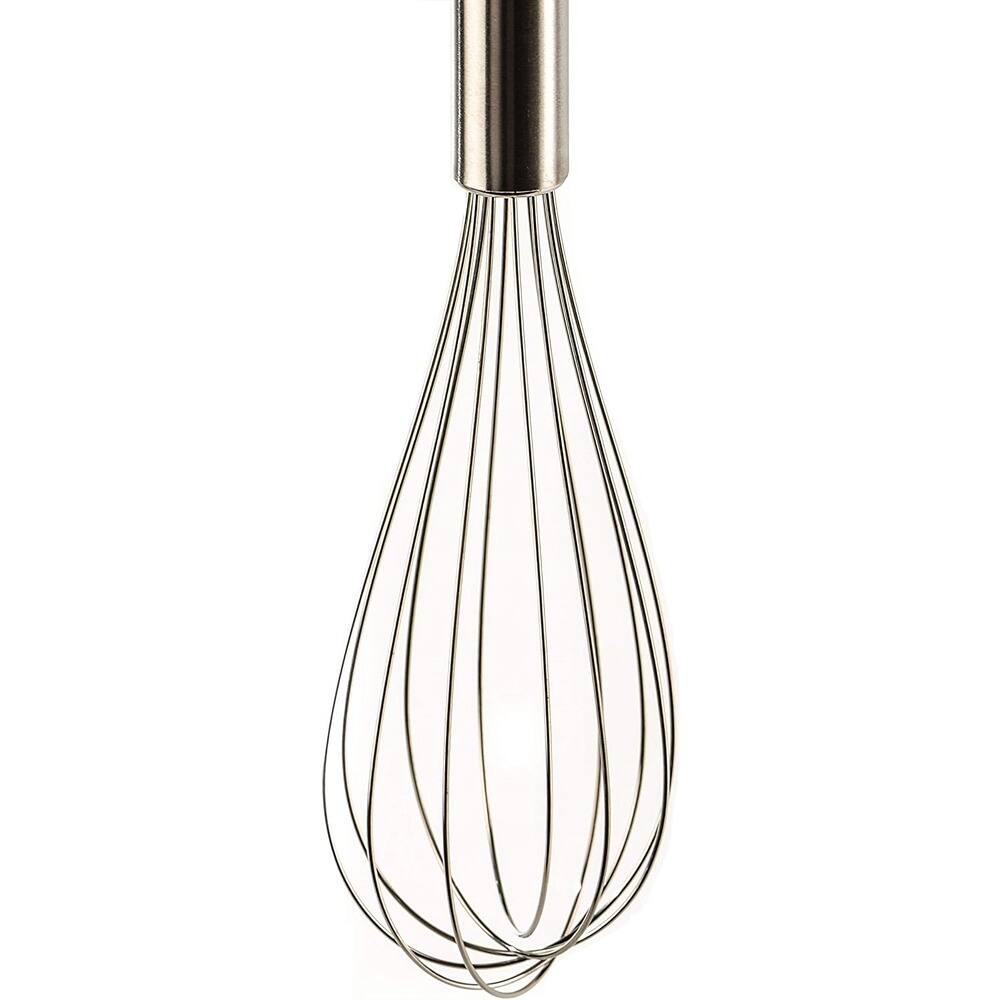 Left. RTMB - 12-Pack Stainless Steel Wire Whisk Set, Heat-Resistant 10-Inch Mixers - silver.