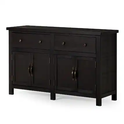 Front. Maven Lane - Maven Lane Felix Rustic Wooden Sideboard in Weathered Black Finish - Weathered Black.