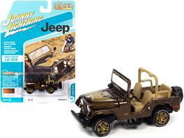 Johnny Lightning - Jeep CJ-5 Mocha Brown Metallic Golden Eagle Graphics 1/64 Diecast Classic Gold Collection Limited Edition 7418 pcs - Brown Metallic With Golden