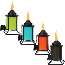 Sunnydaze - Metal Square Outdoor Tabletop Torches - Set of 4 - Multi