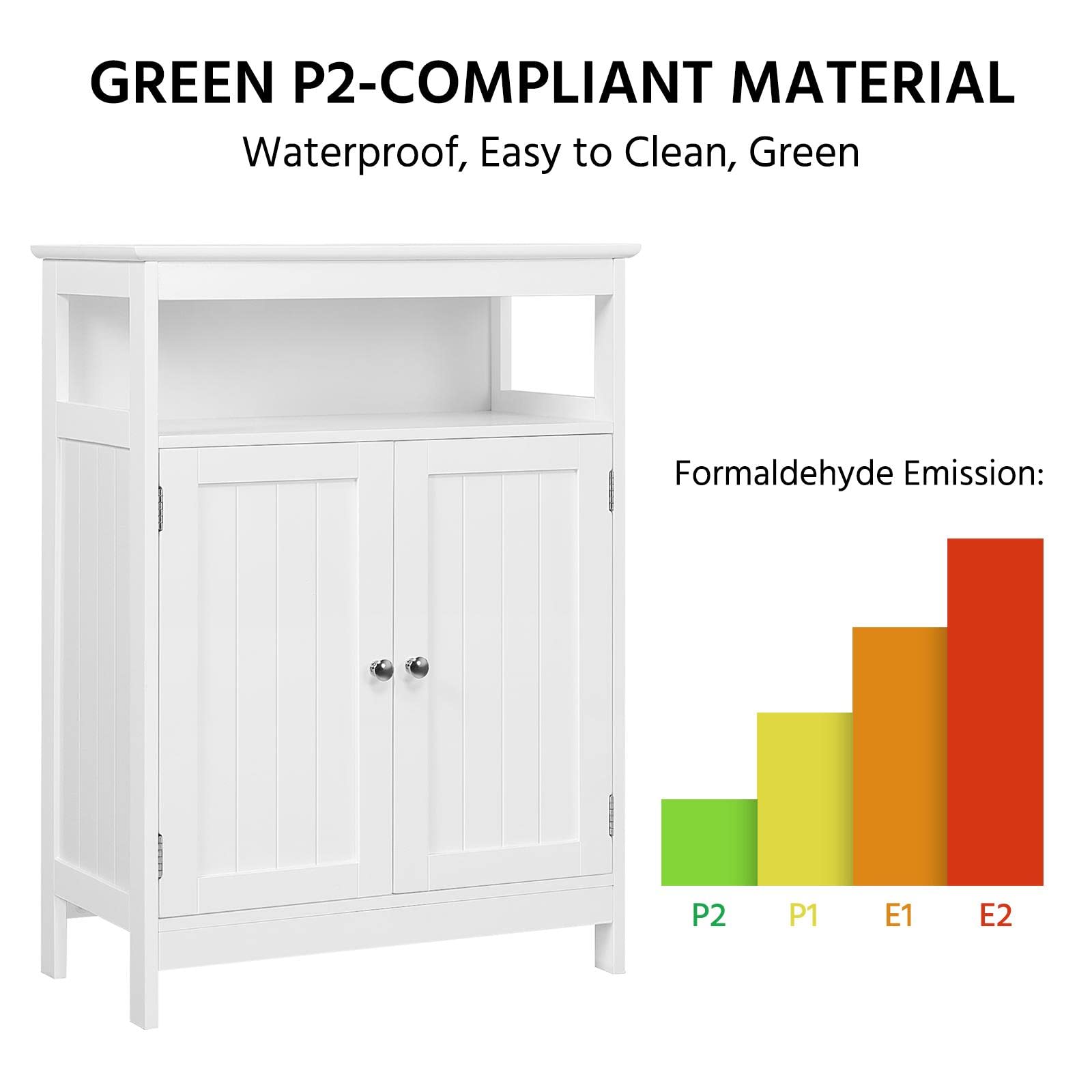 GREEN P2-COMPLIANT MATERIAL  
Waterproof, Easy to Clean, Green  

Formaldehyde Emission:  
P2 P1 E1 E2