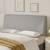 Pinmoco - King Size Adjustable Ergonomic Upholstered Foam Headboard - Gray - Gray - Front_Zoom