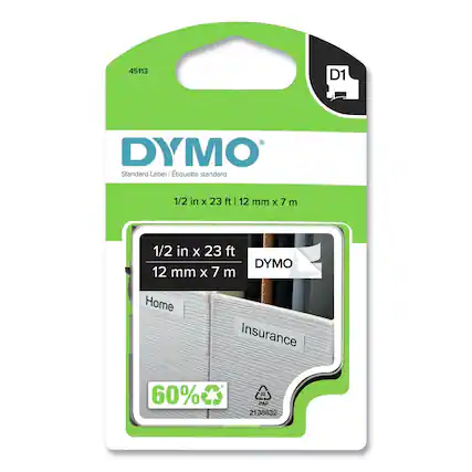 45113
D1
DYMO Standard Label
1/2 in x 23 ft | 12 mm x 7 m
Home
Insurance
60%
22 PAP
2138832